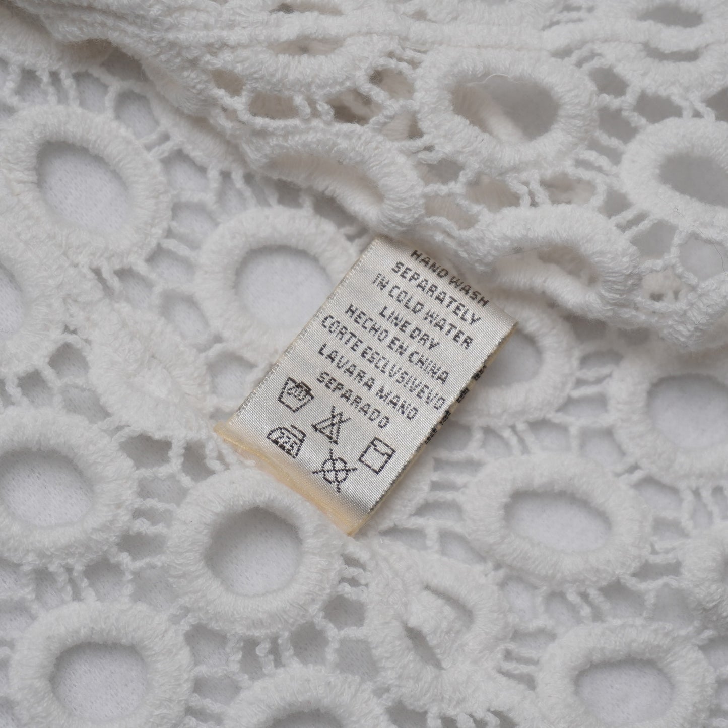 Apparel Love White Crochet Lace Cardigan Women's Medium | 100% Cotton Knit Boho