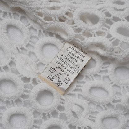 Apparel Love White Crochet Lace Cardigan Women's Medium | 100% Cotton Knit Boho