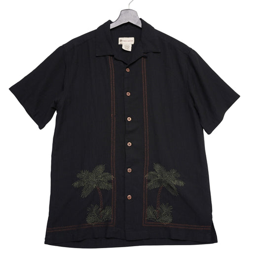 Havana Jack's Cafe Palm Tree Embroidered Button Down Shirt| Island Vibes