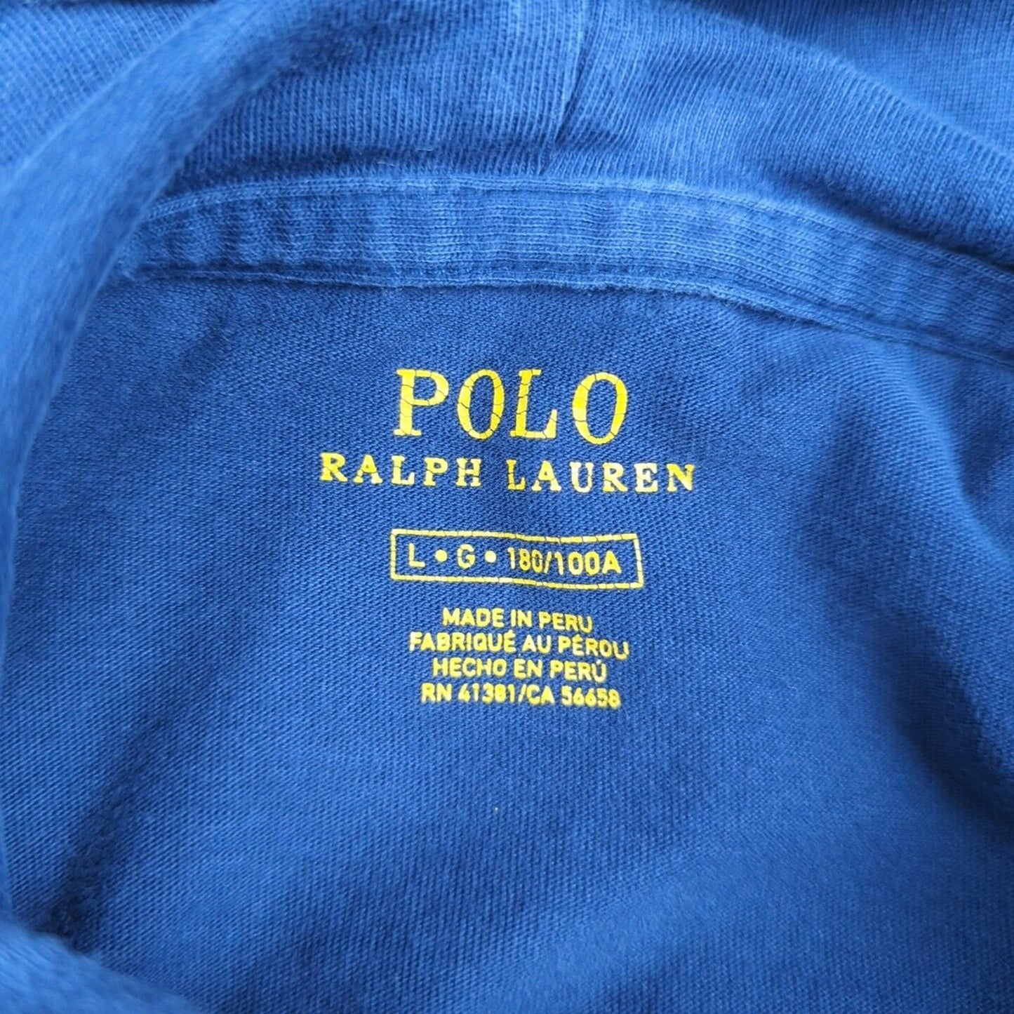 Men's Polo Ralph Lauren Hooded Long Sleeve Shirt Large Blue Lightweight Hoodie