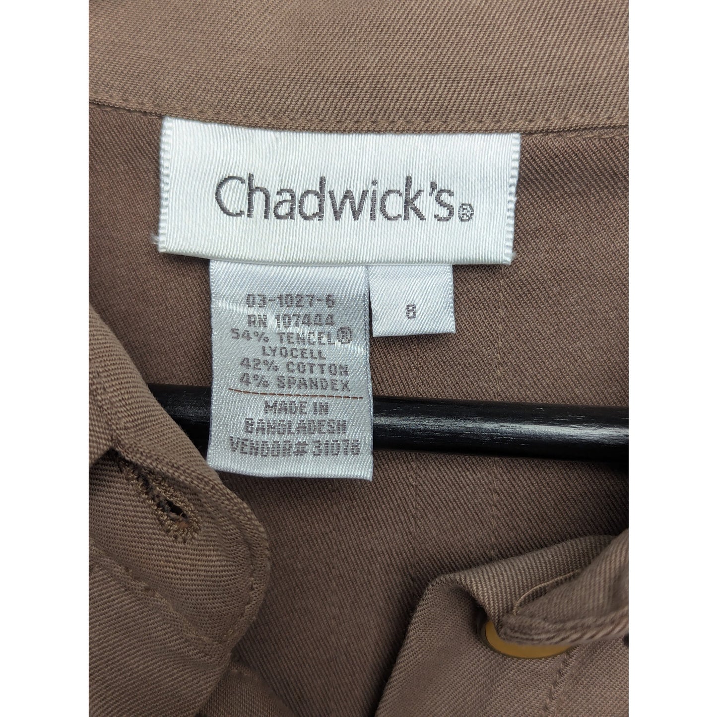 Vintage Women's Chadwick Brown Shirt Dress 8
