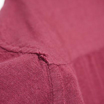 Van Heusen XXL Burgundy Linen Blend Short Sleeve Button Up Shirt Washable Linen