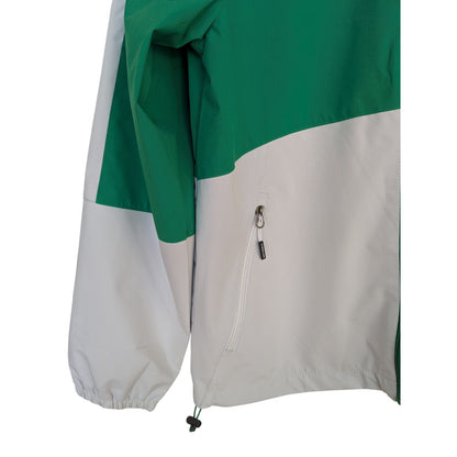 New Balance Men's Green and White Zip Up Windbreaker w/ Hood Size M NWT