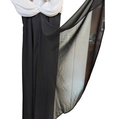 Cache (Vintage?) Strapless Column Gown Black and White Formal 8