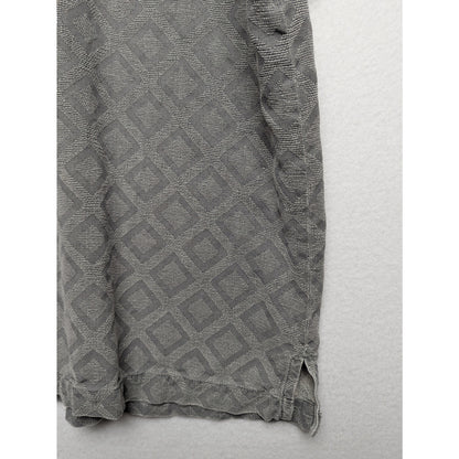 Tommy Bahama 100% Silk Camp Shirt Men’s L – Gray Diamond Pattern Button-Up