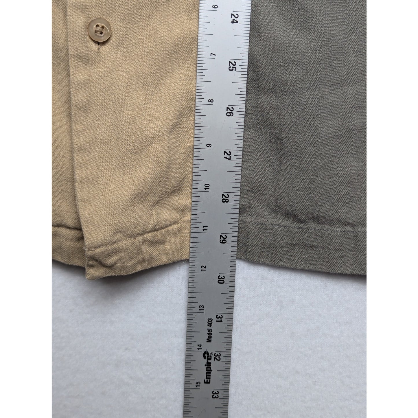 Paradise Collection Men's Sage Green & Tan Silk Blend Loop Collar Shirt Size XL