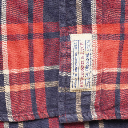 Abercrombie & Fitch Red/Navy Plaid Authentic Chamois Shirt Men’s M Heavy Flannel