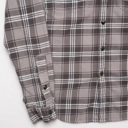 J.Crew Flannel Shirt Mens M Gray Blue Plaid Long Sleeve Cotton Casual