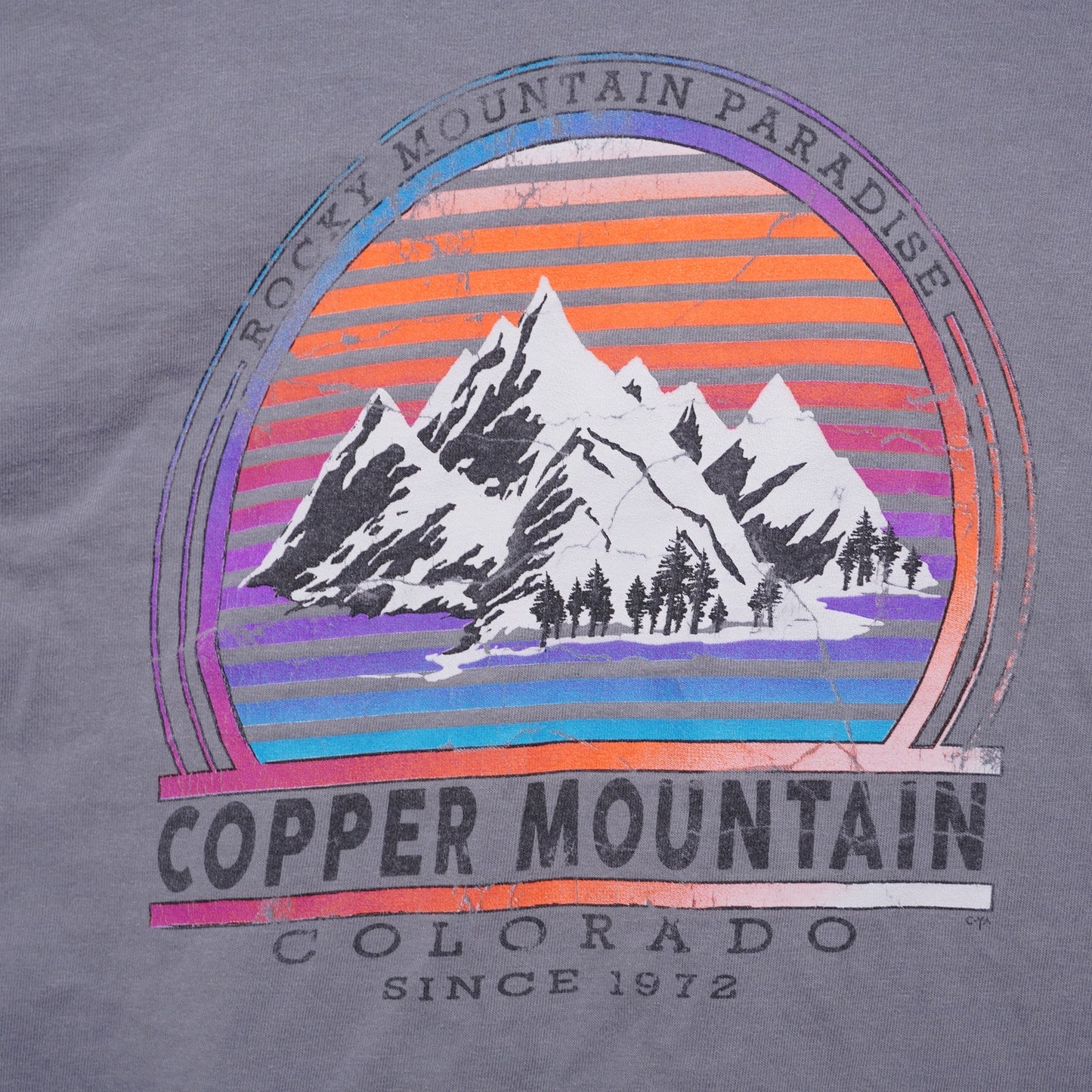 Copper Mountain Long Sleeve Graphic T-shirt Gray Size Small