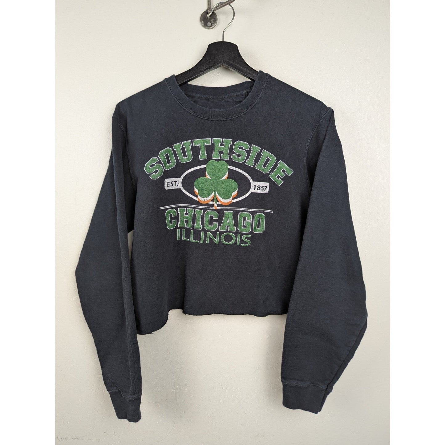 Southside Irish Chicago Illinois Black Cut-off Sweatshirt