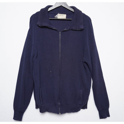 L.L. Bean USA Navy Cotton Full-Zip Sweater Jacket Men’s L
