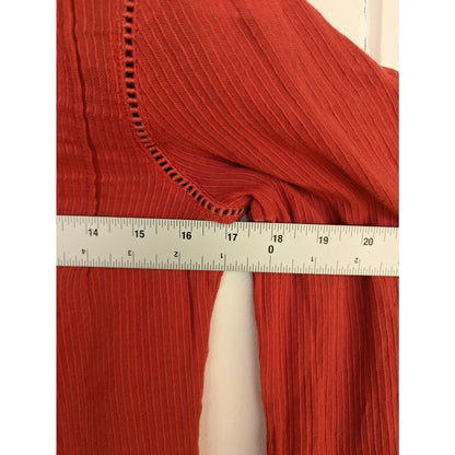 Faherty Red Organic Cotton Western Style Top Size XS