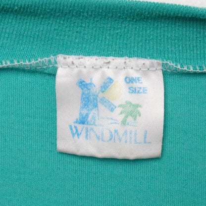 Vintage St. Maarten Beach Club Shirt Dress V-Neck One Size Windmill 80s 90s