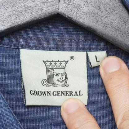 Grown General Denim Snap Button Western Shirt Men’s Large Workwear Cowboy Blue