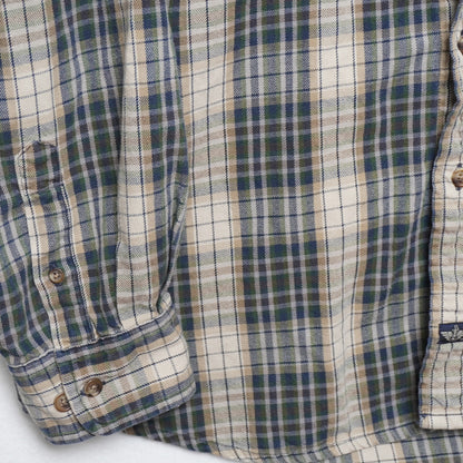 Vintage Dockers Green/Cream Flannel Shirt 100% Cotton Size L