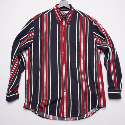 Vintage Nautica Striped Shirt Vertical Stripe 90s Button Down M