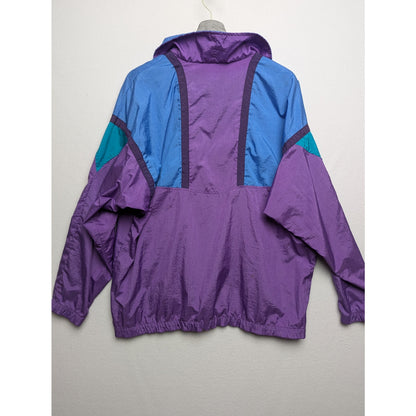 Vintage Columbia Women's Blue/Purple/Green Zip-Up Windbreaker Size L
