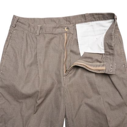 Lands’ End Men’s Dress Pants Size 36 Brown Houndstooth Check Cotton USA Made
