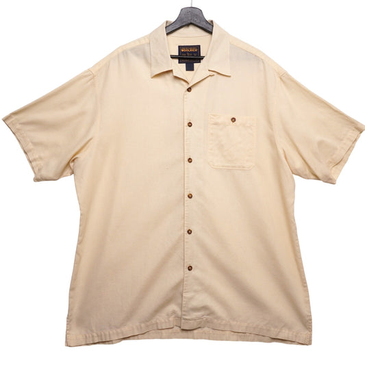 Woolrich John Rich & Bros Men’s XL Short Sleeve Button Shirt Yellow Cotton