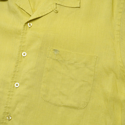 Havana Shirt Co Chartreuse 100% Linen Loop Shirt L
