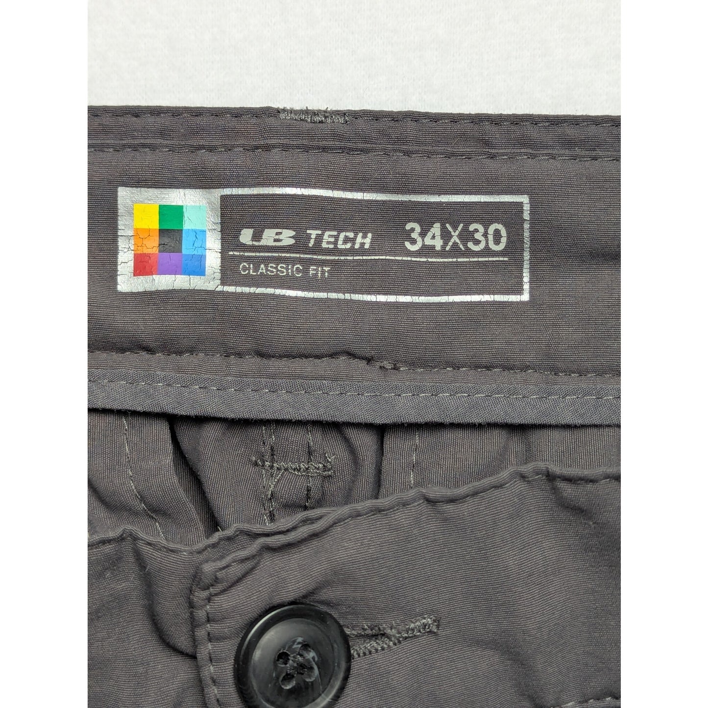 Unionbay UB Tech Gray Classic Fit Comfort Waist Travel Pants Size 34