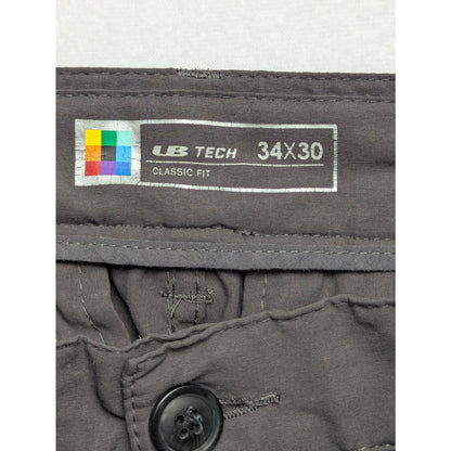 Unionbay UB Tech Gray Classic Fit Comfort Waist Travel Pants Size 34