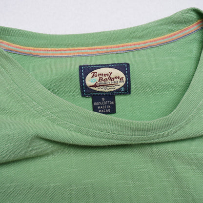 Vintage Tommy Bahama Woven Pullover T-shirt Green Size Small 100% cotton