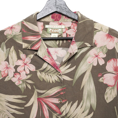 Vintage Tommy Bahama Silk Blend Hawaiin Pink Flower Shirt M