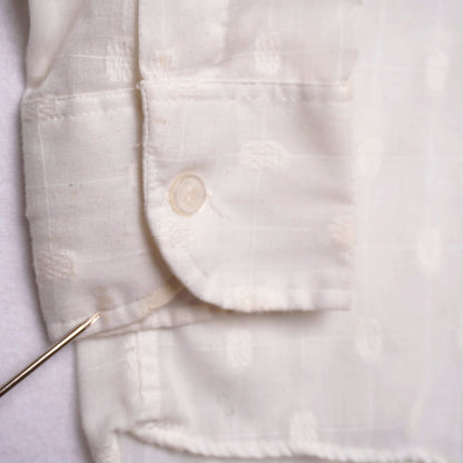 Vintage The Men’s Shop JCPenney White Textured Dobby Pattern Long Sleeve Shirt