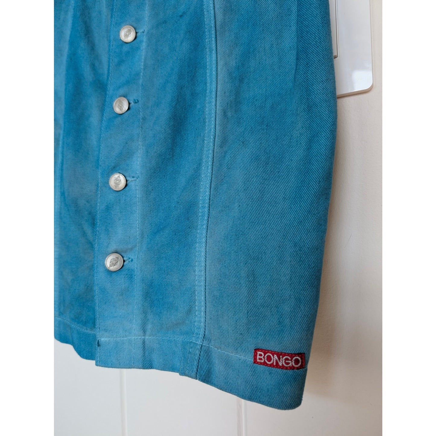 Vintage Bongo Sweatheart Neckline Denim Turquoise Dress 9