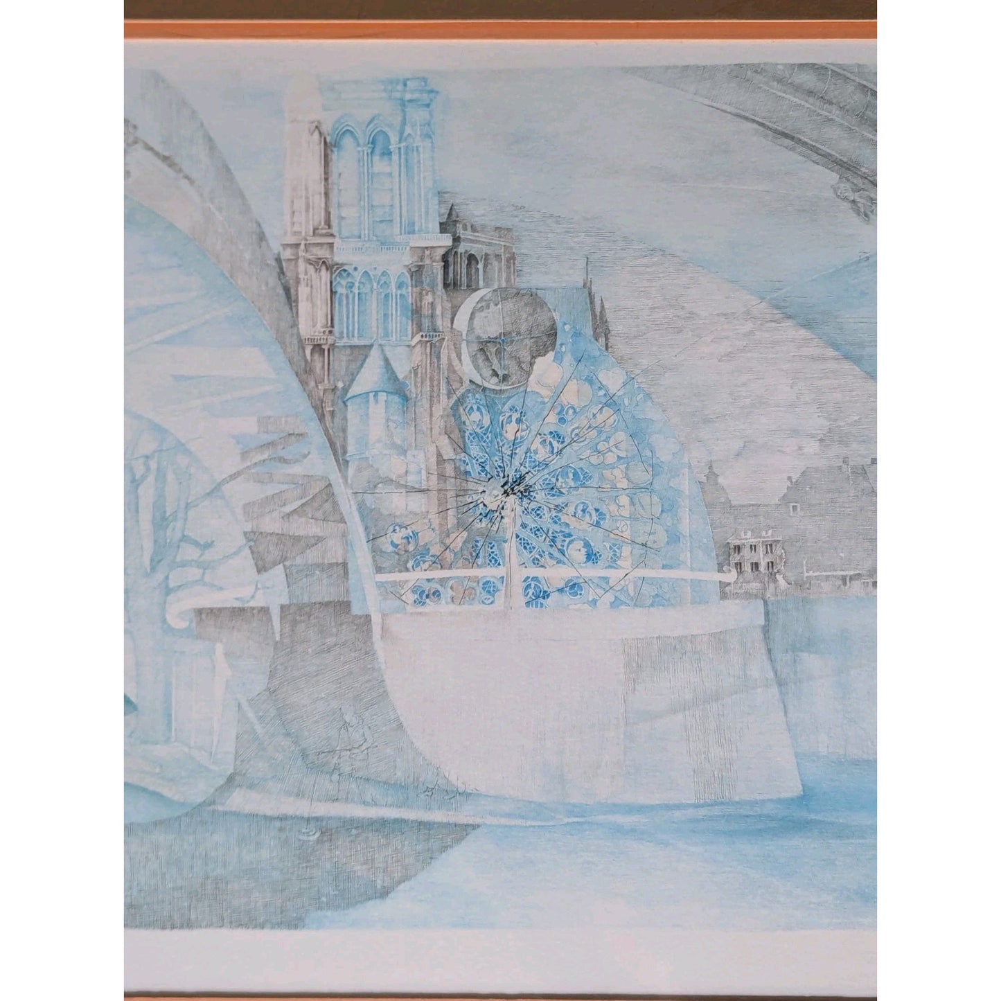 Anton Krajnc Signed Numbered Lithograph 204/350 – Surreal Architectural Scene