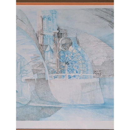 Anton Krajnc Signed Numbered Lithograph 204/350 – Surreal Architectural Scene