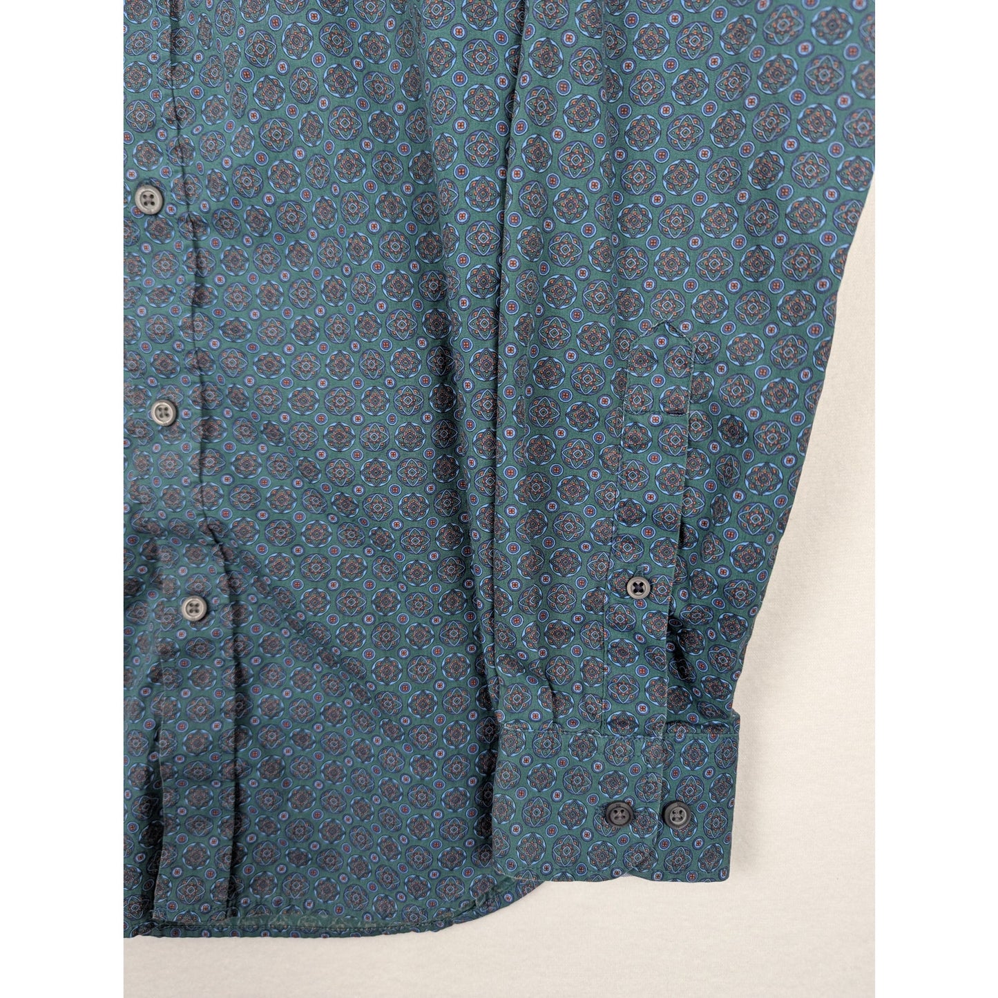 Banana Republic Green Patterned Tailored Slim Fit Shirt Size Small