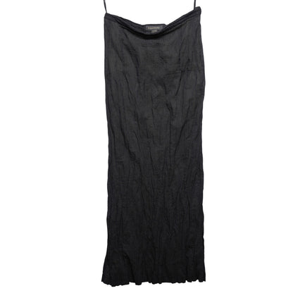 Y2K Banana Republic Black Crinkle Maxi Skirt - Made in IT Wool Blend Size 12