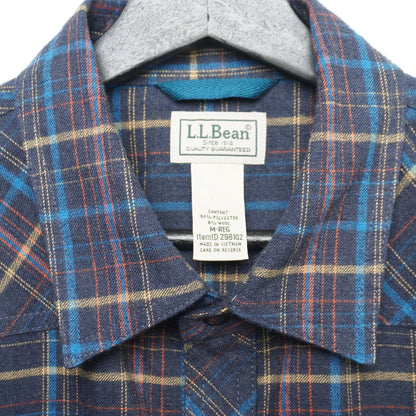 L.L. Bean Plaid Flannel Shirt Western Style Snap Front Multicolor Men's Medium M