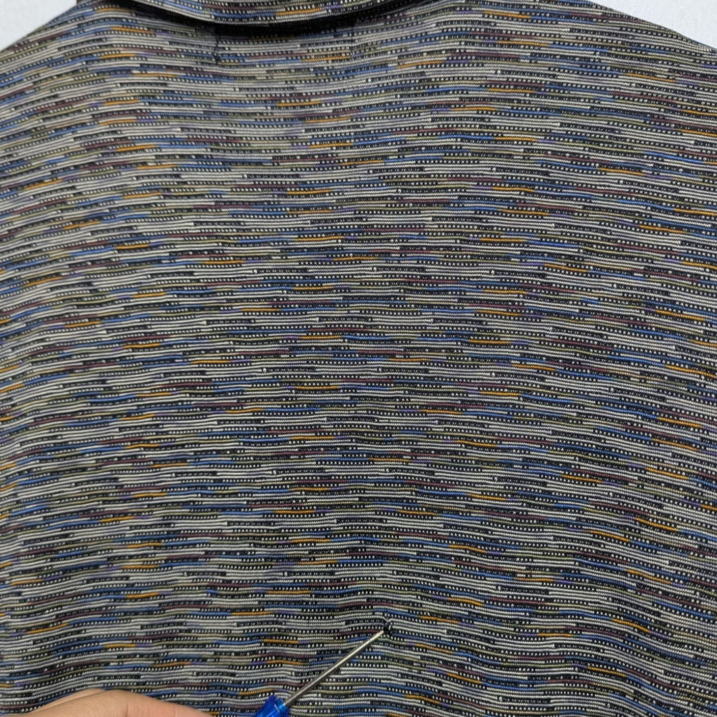 Jhane Barnes Men's Silk Polo Shirt Size Large Multicolor Geometric Pattern