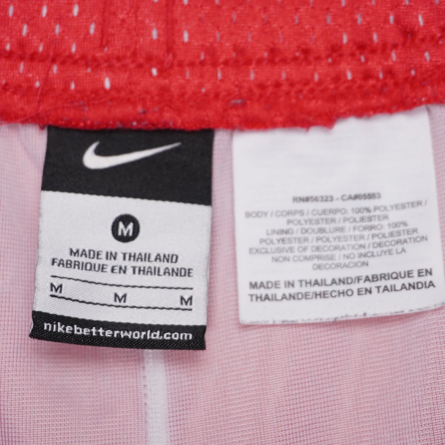 Nike Red Mesh Shorts with Dark Trim Drawstring Size M Y2K Retro