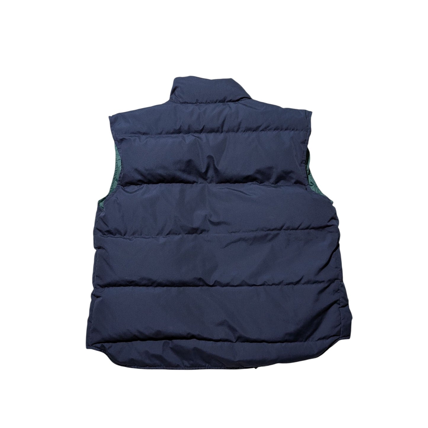 Vintage Eddie Bauer Lined Goose Down Puffer Vest Navy Blue Size Large