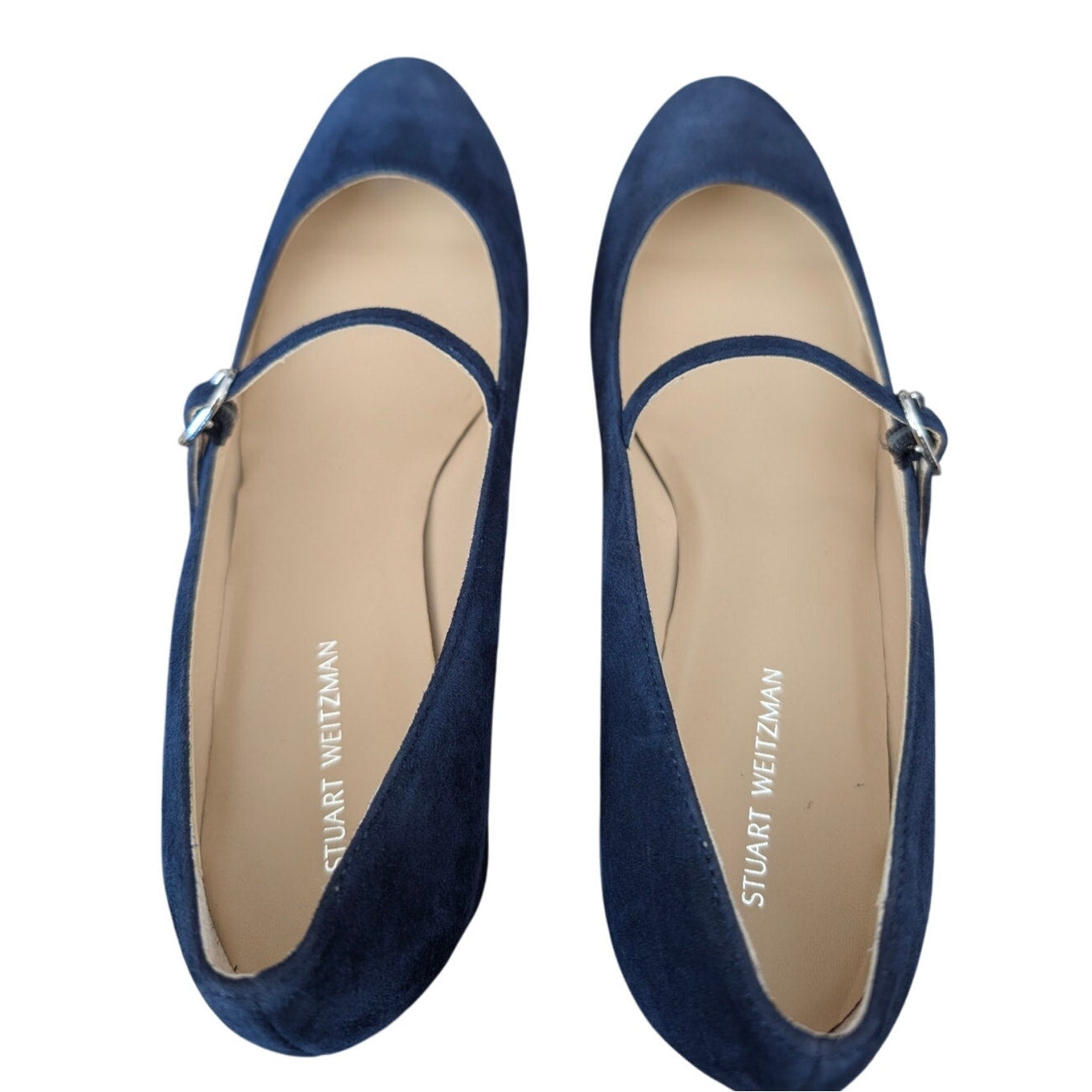 Stuart Weitzman Gabby 45 Maryjane Pumps 6.5 Navy Suede