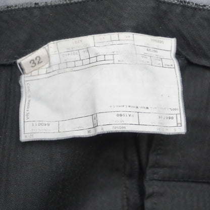 Armani Collezioni Dark Gray Wide Leg Wool Trousers