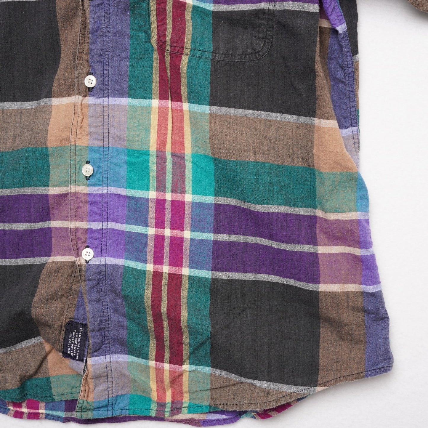 GANT Authentic Indian Madras Plaid Shirt Short Sleeve Button Down Men's Large