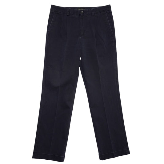Eddie Bauer Wrinkle Resistant Classic Fit Navy Pleated Chino Pants Men's 32x30