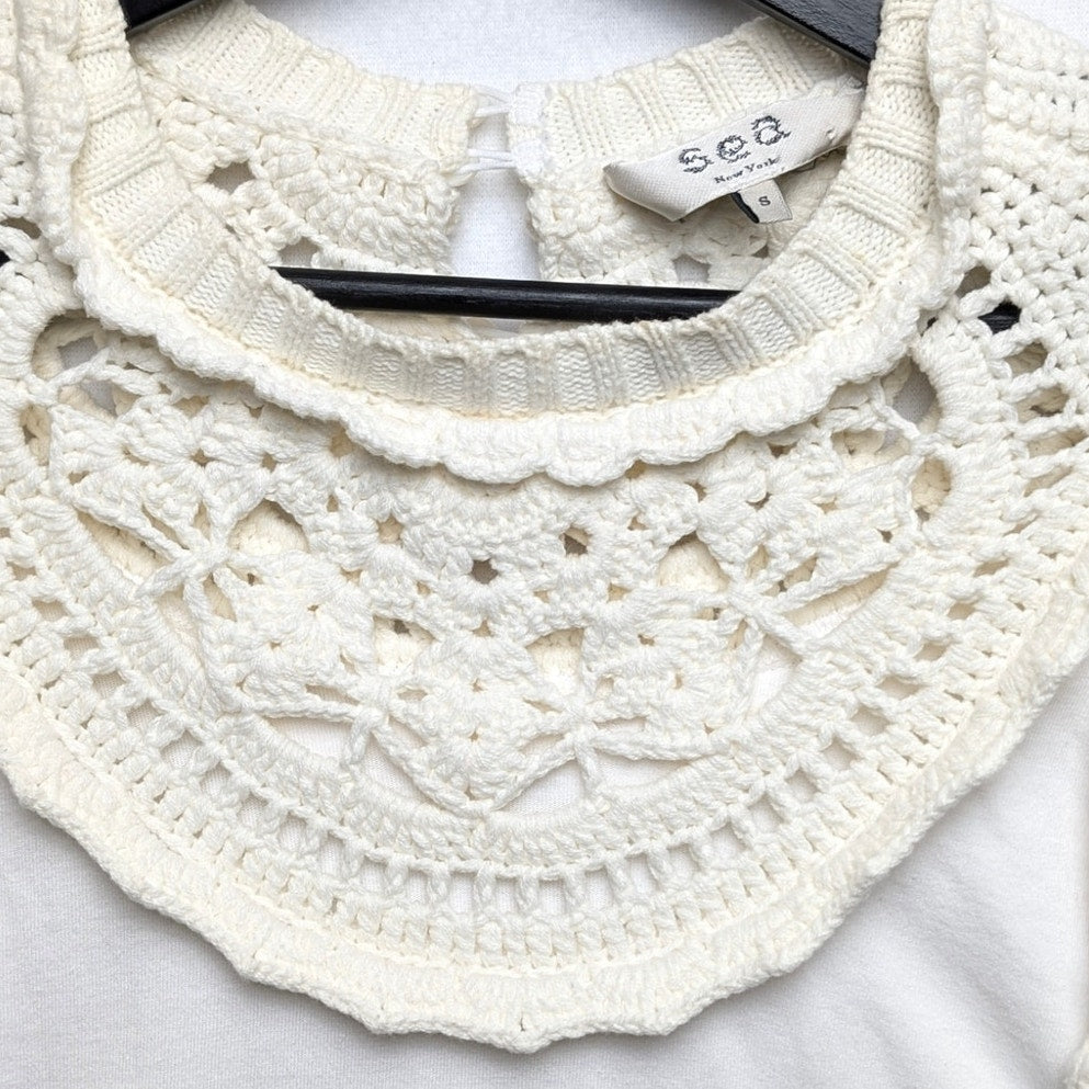 Sea New York White Crew Neck Trim Detail Top S