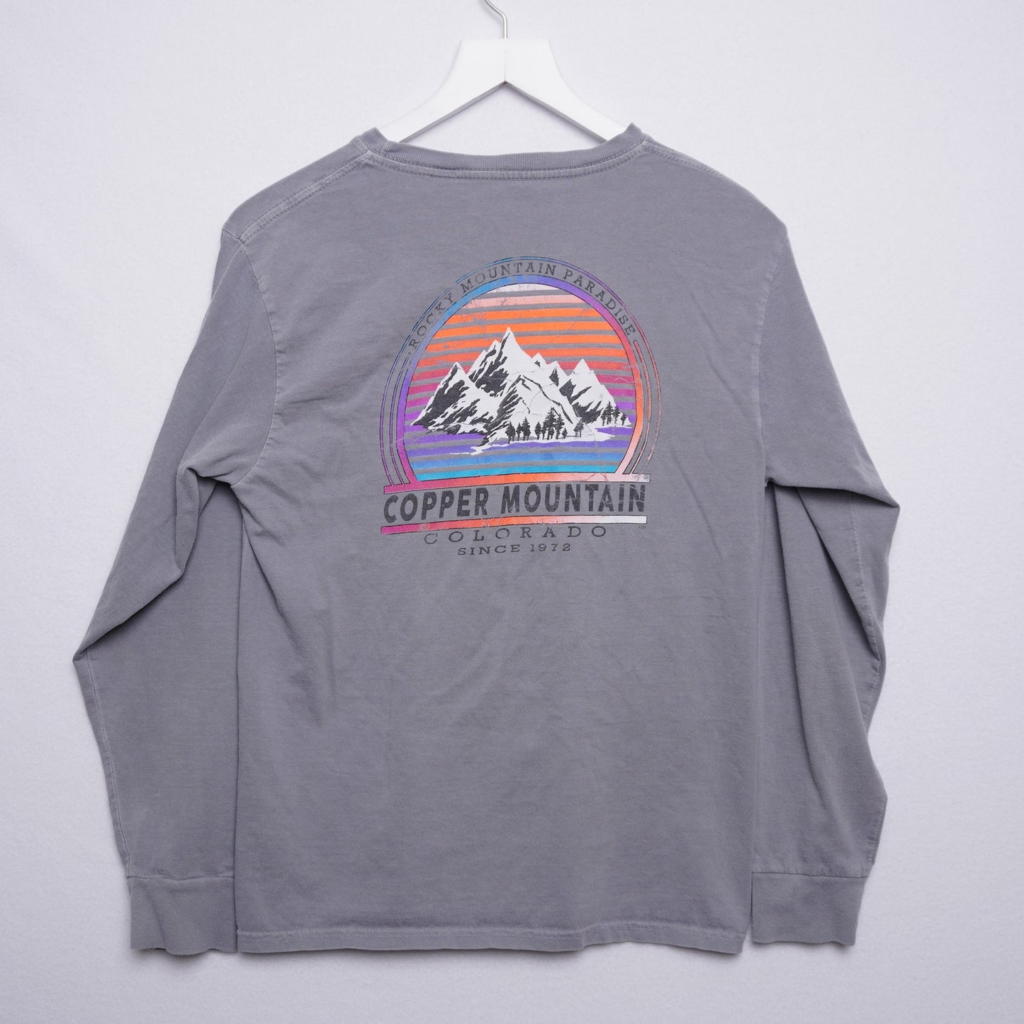Copper Mountain Long Sleeve Graphic T-shirt Gray Size Small
