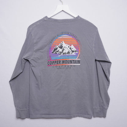 Copper Mountain Long Sleeve Graphic T-shirt Gray Size Small