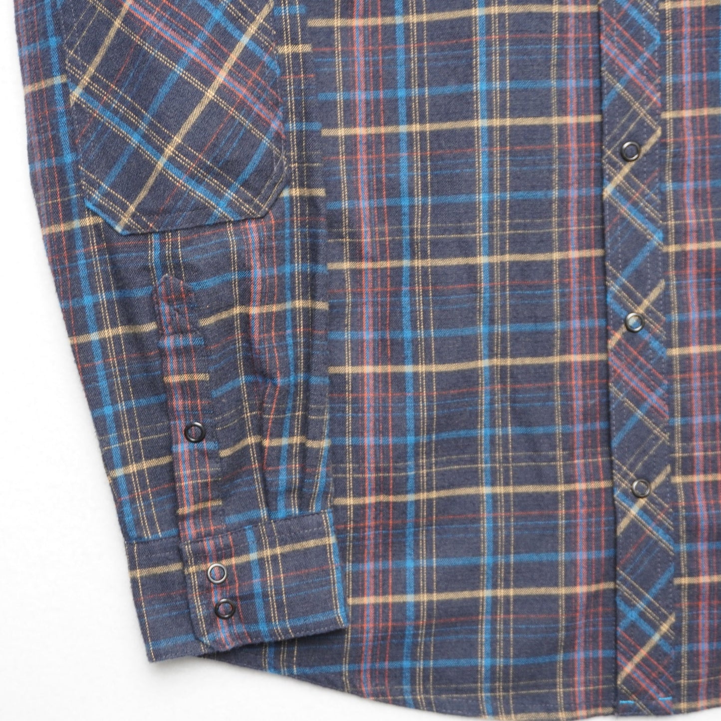 L.L. Bean Plaid Flannel Shirt Western Style Snap Front Multicolor Men's Medium M
