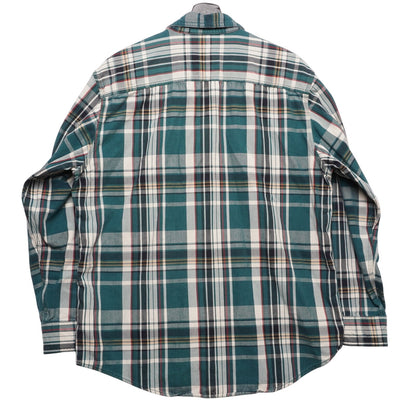 G.H. Bass & Co. Flannel Shirt Men’s L Green Plaid 100% Cotton 24.5x32