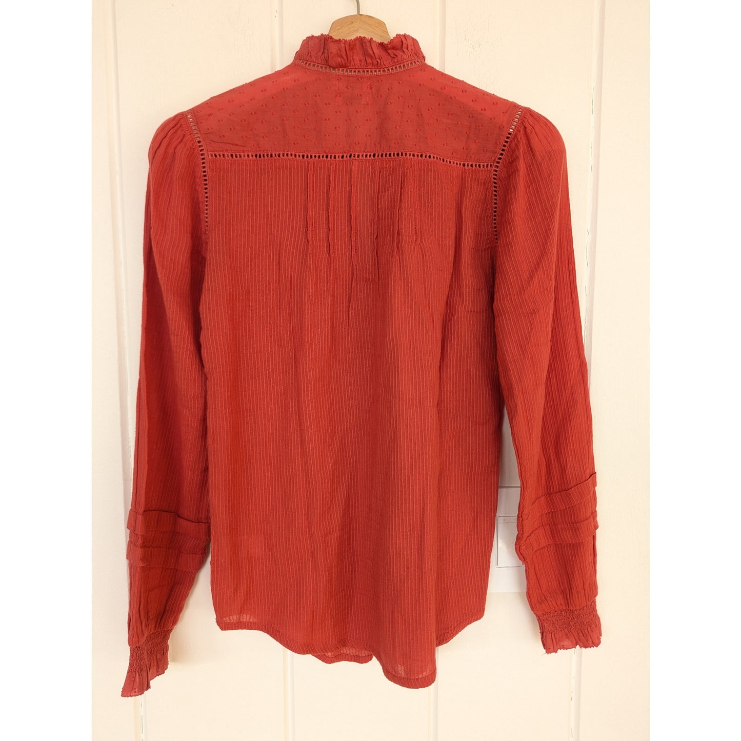 Faherty Red Organic Cotton Western Style Top Size XS