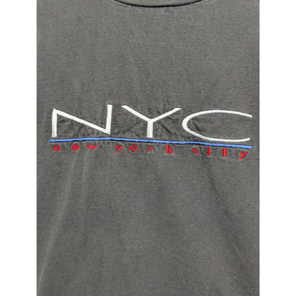 Vintage Embroidered NYC Black T-Shirt XL