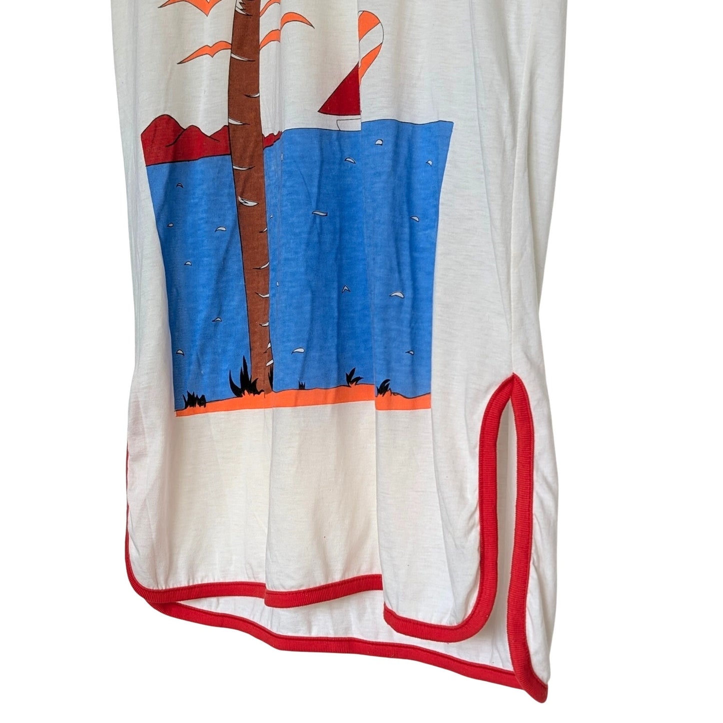 Vintage 80s St. Thomas Virgin Islands Retro Souvenir Graphic Tshirt Dress XL